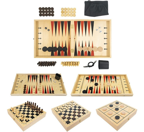 Ajedrez, Backgammon, Damas, Tic Tac Toe, Sling Puck, Juegos