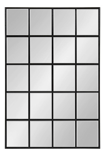 Espejo Ventana Marco Tradicional 24 X 36  Color Negro