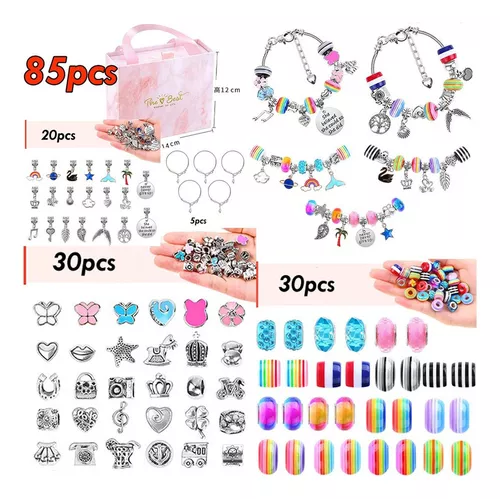 Kit para hacer pulseras para niñas, Flasoo 85 piezas Kit de