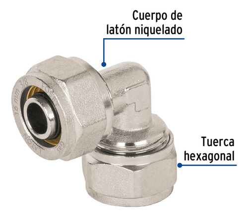 Codo 90° Para Pealpe, 3/8', Foset 45918