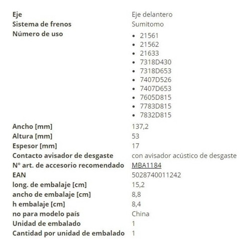 Pastilla Frenos Delantera Nissan 180sx 1988-1994