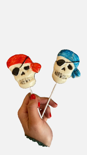 Chupetines Caramelo Piratas Halloween Calaveras X 10u