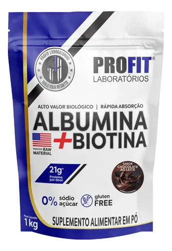 Suplemento Em Pó Profit Labs Albúmina Sabor Chocolate Em Refil De 1000g