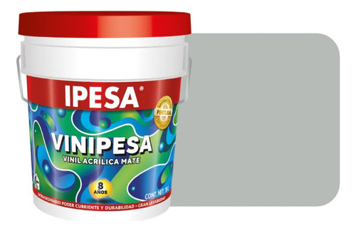 Pintura Vinílica Exterior 4 Litros Vinipesa 8 Años Galón Color Gris Claro