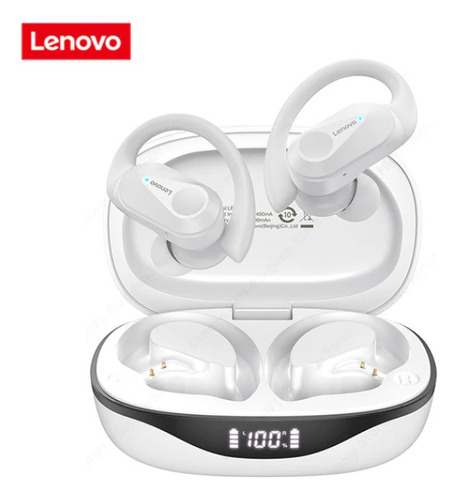 Fone Ouvido Lenovo Lp75 Gancho Ouvido Sem Fio Bluetooth 5.3 Cor Branco Cor da luz Água