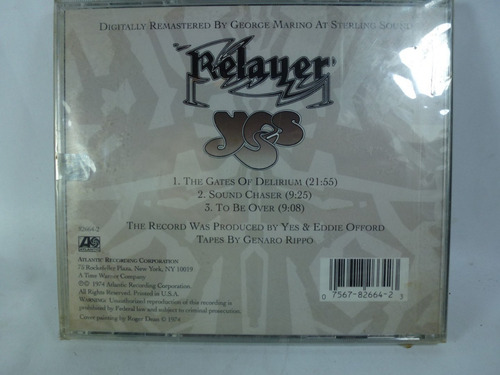 Yes Relayer Audio Cd En Caballito* (Usado)