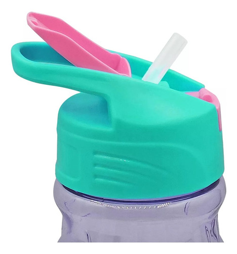 Botella D Agua D Plástico Con Asa Y Popote Paw Patrol Niña