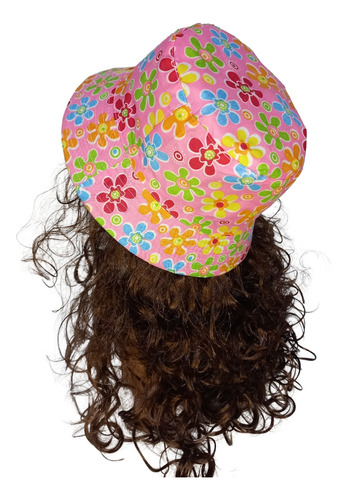 Gorro Piluso Rosa Con Flores De Lona Cod1586