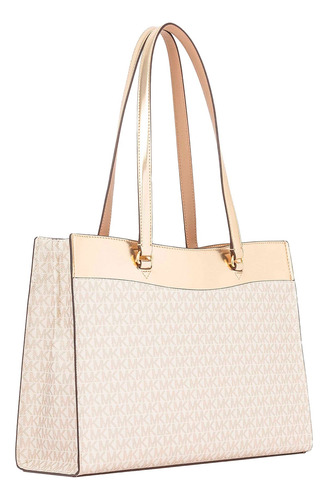 Bolso Michael Kors Tote De Hombro Para Mujer Jetset Original Pale Gold Monograma Dorado Pale Gold