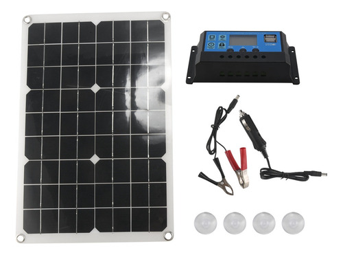 Kit De Cargador De Batería Con Panel Solar De 15 W Y 12 V Co