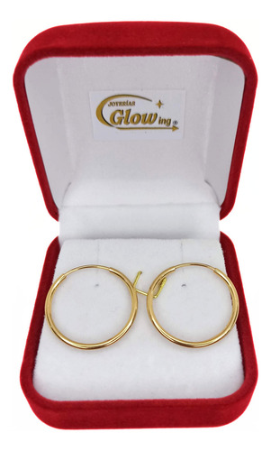 Aros Argollas Cubanitos Grandes 20mm De Oro 18k Nena Mujer