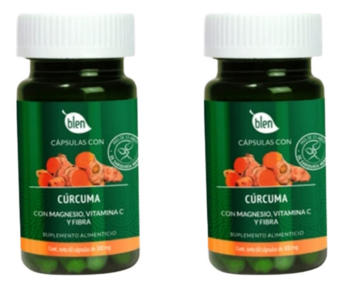 Cúrcuma Con Magnesio Vitamina C Fibra Blen Cápsulas