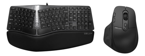 Delux Teclado Ergonomico Gm901u Mouse Inalambrico M912db