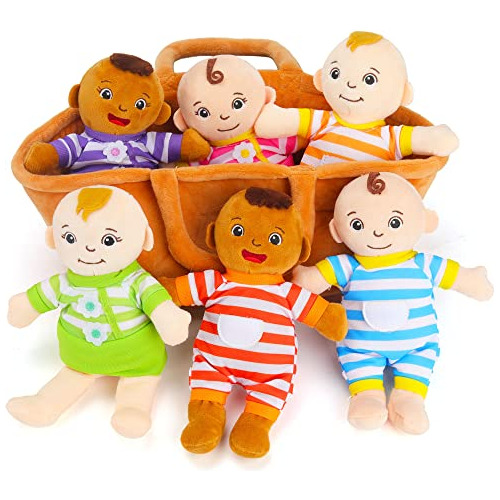Canasta Qpewep De Muñecas Babies Plush, 8  Plush Diversidad
