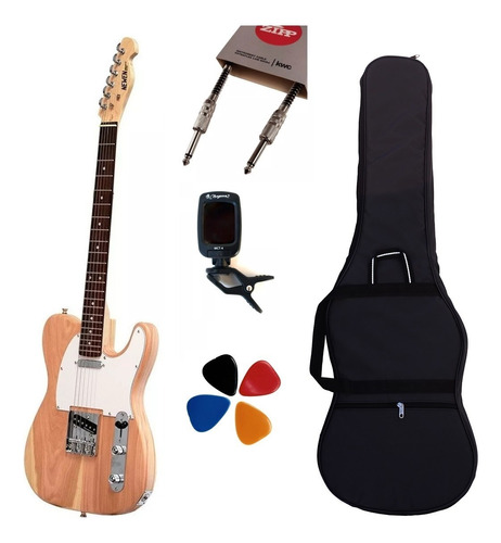 Guitarra Electrica Telecaster Newen + Cable Afinador Funda