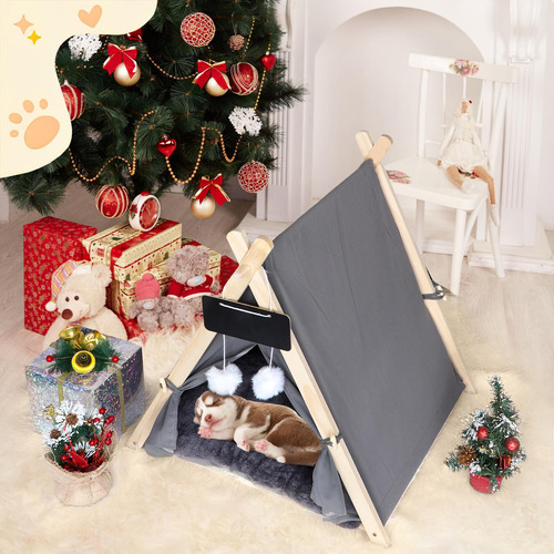 Tipi Para Mascotas, Nido De Invierno, Estera De Lavable Gris