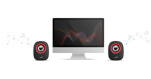Imagen 2 de 4 de Parlante Genius Sp-q160 Usb Rojo