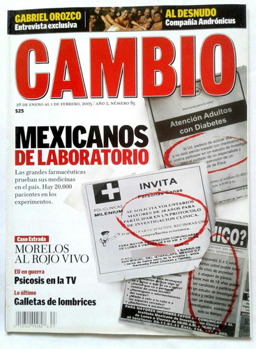 Revista Cambio Gabriel Orozco Cajigal China Inarritu Falcon