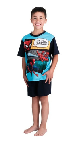 Pijama Algodón Spiderman Caffarena Talla 6 Color Azul