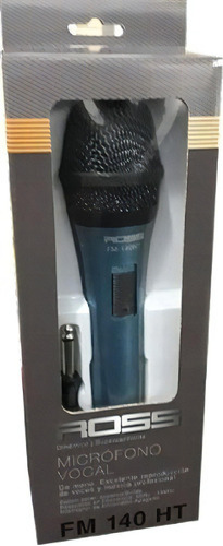Micrófono Ross FM FM-140 HT Dinámico Supercardioide color azul