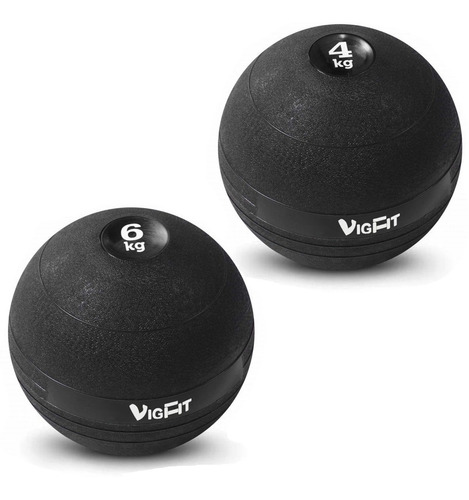 Kit Slam Ball Bola Peso Crossfit 4kg E 6kg Vigfit Sports