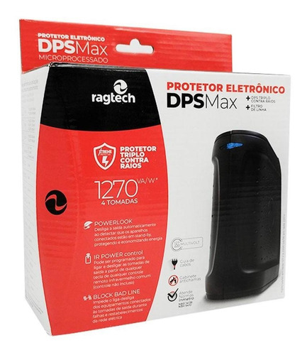 Protetor Eletrônico Ragtech Dps Max, Bivolt, 4 Tomadas