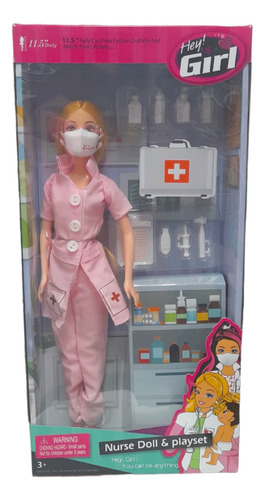 Muñeca Articulada Pediatra - Doctora Con Accesorios