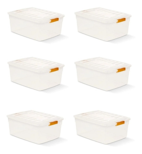 Caja De Plastico Organizadora 17 Lts Colombraro Pack X 6 Prm