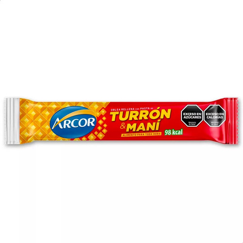 Turron Arcor Oblea Rellena Pasta De Mani X50 