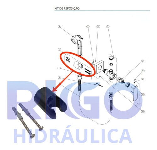 Suporte P/ Ducha Manual Luxo Lift Onix Preto Docol Original