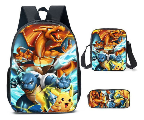 Conjunto De Mochila Escolar De Tres Piezas Charizard A