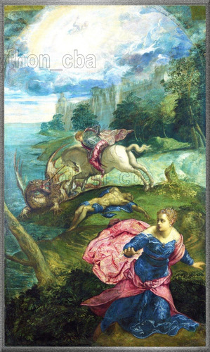 Cuadro San Jorge Y El Dragón - J. Tintoretto - Aprox 1555