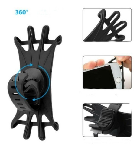 Imagem 4 de 5 de Suporte De Celular Em Silicone Preto