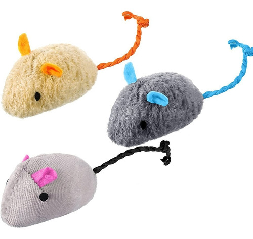 Set 3 Raton De Peluche Con Hierba Gatera Catnip Para Gatos