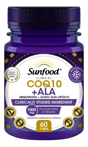 Ima Q10 400mg + Ácido Alfa Lipóico 600mg Sunfood 60 Áp Sabor Sin
