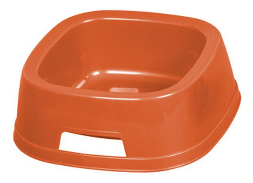 Comedouro De Plástico Para Pet 1,6l 23,5cm Quadrado Laranja