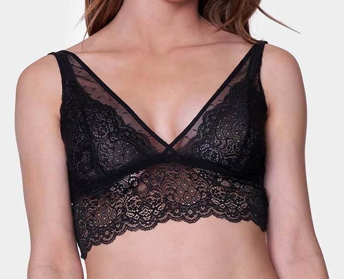 Bralette Doble Encaje Tull Sin Arcos