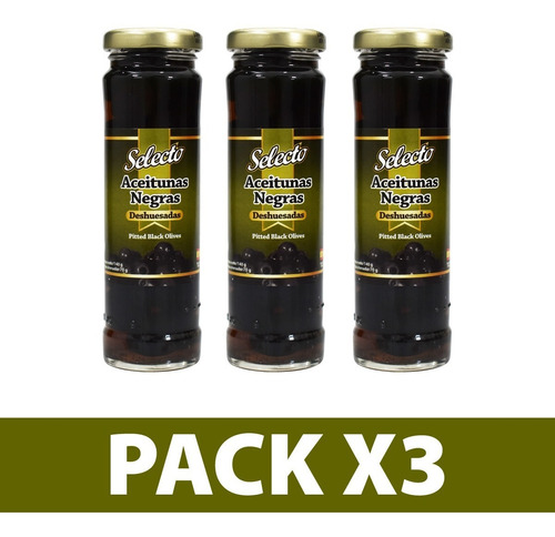 Pack X 3 Und Aceitunas Negras Sin Hueso - g a $114