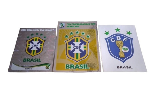 Tres Figuritas Escudo De La Cbf(brasil)