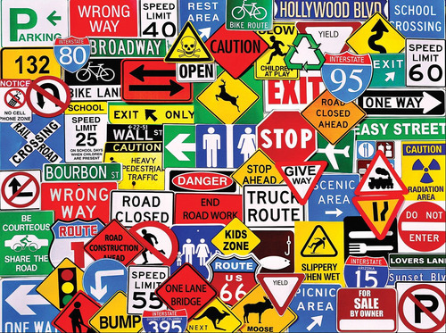 White Mountain Puzzles Road Signs - Rompecabezas De 550 Piez