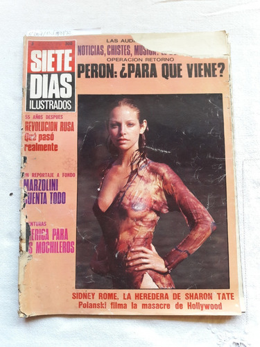Revista Siete Dias Nº 287 19/11/72 Sidney Rome Sharon Tate 