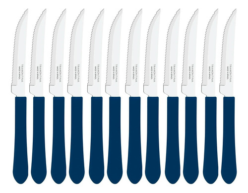 Kit Faqueiro Com 12 Peças Tramontina Leme Azul Garfo + Faca