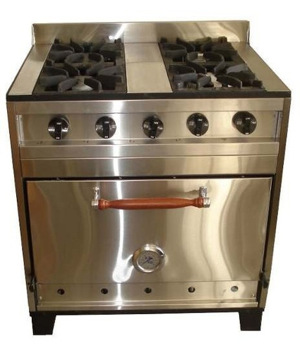 Cocina Industrial 4 Hornallas 80cm Acero Fundicion Eg