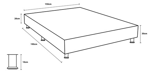 Base Cama Box De Madera Tapiz Soporte Recamara Queen Size