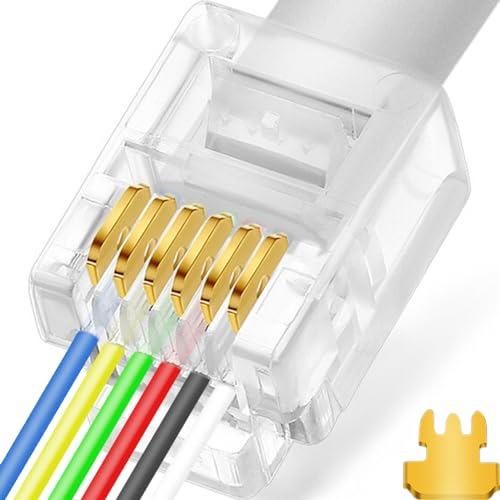 Necables 20 Paquete Conector De Paso Rj11/rj12 Enchufe Modul