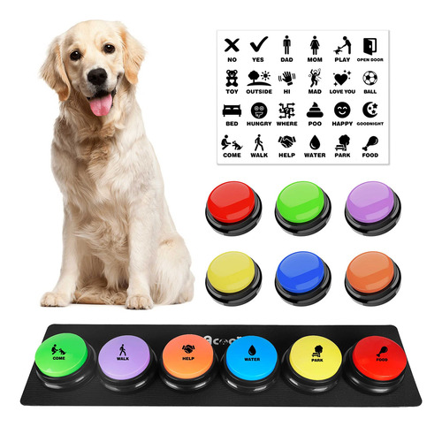 Botones De Perro Para Comunicacion, Juego De 6 Botones Parla