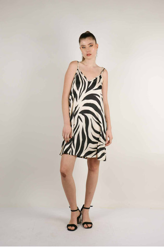 Vestido Sedita Bretel Cebra