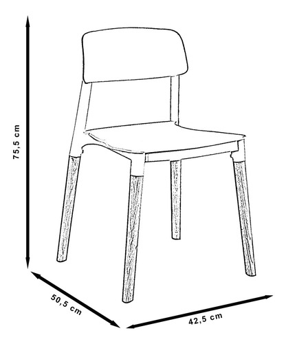 Set de 4 Sillas de Comedor Estocolmo con Patas de Madera | Sillas Modernas con Estilo Nordico Minimalista