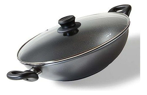  Sartén Wok 28 Cm Con Tapa De Vidrio Compatible Con Cocinas 