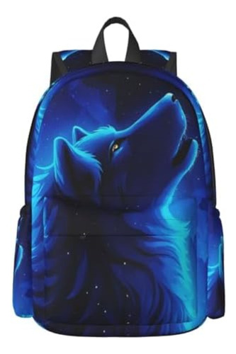 Fehuew Mochila 16 Pulgadas Galaxy Howl Wolf Mochila Portátil